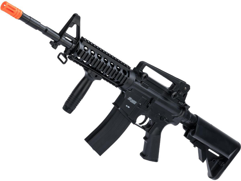 Sig Sauer Licensed Patrol Entry Level AEG Airsoft Rifle and 1911 Pistol Kit By Cybergun, Black