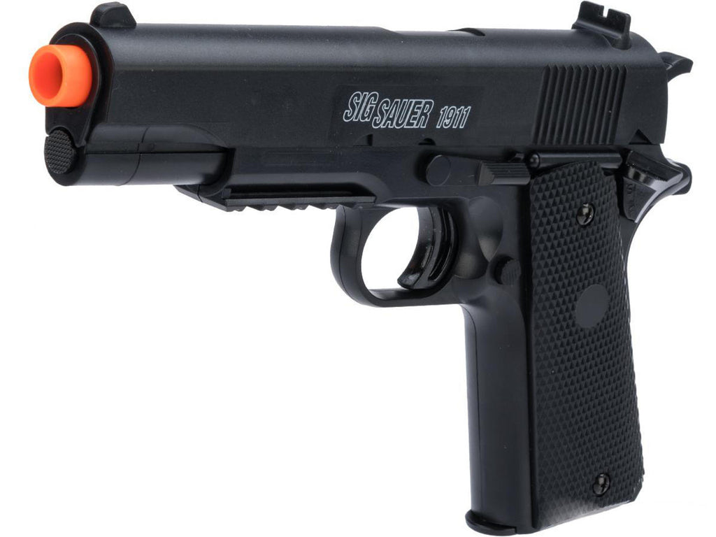 Sig Sauer Licensed Patrol Entry Level AEG Airsoft Rifle and 1911 Pistol Kit By Cybergun, Black